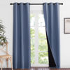 Picture of NICETOWN Full Shade Curtain Panels 84 inches Long, Pair of Energy Smart & Noise Blocking Out Blackout Drapes for Guest Room Window, Thermal Insulated Lined Window Dressing (Stone Blue, 37x84)