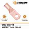 Picture of SELTERM 2pcs 6 AWG #10 Stud Copper Wire Lugs, Battery Lugs, Ring Terminals, Battery Cable Ends, 6 Gauge Ring Terminal Connectors, UL Heavy Duty Bare Copper Eyelets Battery Terminal Connectors