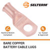 Picture of SELTERM 10pcs 1 AWG - 3/8" Stud (Wide Pad) - Battery Lugs, Heavy Duty Wire Lugs, Ring Terminals, Battery Cable Ends,1 Gauge Terminals, UL Bare Copper Eyelets Electrical Battery Terminal Connectors