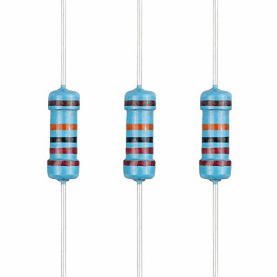 Picture of EDGELEC 100pcs 220K ohm Resistor 1/2w (0.5Watt) ±1% Tolerance Metal Film Fixed Resistor, Multiple Values of Resistance Optional