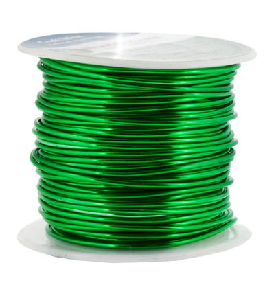 Picture of Mandala Crafts Anodized Aluminum Wire for Sculpting, Armature, Jewelry Making, Gem Metal Wrap, Garden, Colored and Soft, 1 Roll(16 Gauge, Kelly Green)