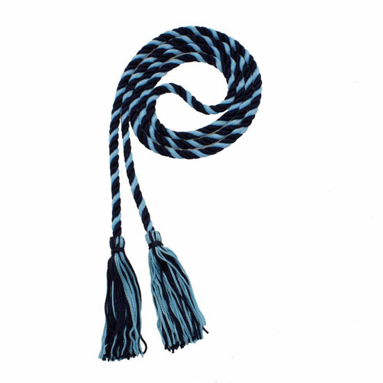 Picture of Graduation Honor Cord - Navy/LT Blue - Every School Color Available - Made in USA - by Tassel Depot