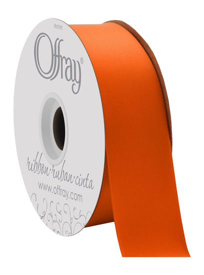 Picture of Berwick Offray 1.5" Wide Double Face Satin Ribbon, Torrid Orange, 50 Yds