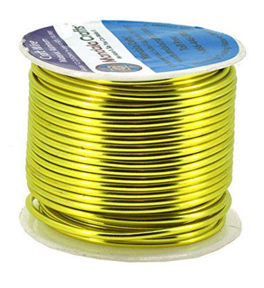 Picture of Mandala Crafts Anodized Aluminum Wire for Sculpting, Armature, Jewelry Making, Gem Metal Wrap, Garden, Colored and Soft, 1 Roll(12 Gauge, Yellow Green)