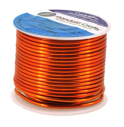 Picture of Mandala Crafts Anodized Aluminum Wire for Sculpting, Armature, Jewelry Making, Gem Metal Wrap, Garden, Colored and Soft, 1 Roll(12 Gauge, Orange)