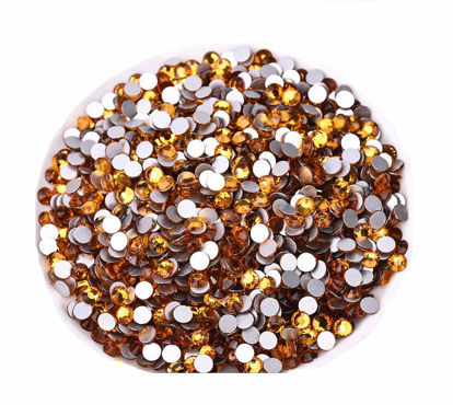 Picture of Jollin Glue Fix Flatback Rhinestones Glass Diamantes Gems for Nail Art Crafts Decorations Clothes Shoes(SS30 288pcs,Topaz)