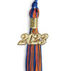 Picture of Endea Graduation Mixed Double Color Tassel with Gold Date Drop (Royal Blue/Orange, 2023)