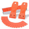 Picture of FOSHIO 2PCS Orange Plastic Razor Blade Scraper Tool and 100PCS Orange Plastic Blades for Gasket Remover, Sticker Remover, Labels Decal and Adhesive Remover for Windows and Glass