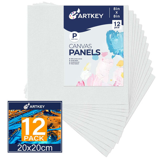 GetUSCart Canvas Panels 8x8 Inch 12 Pack 10 oz Double Primed