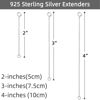 Picture of 925 Sterling Silver Necklace Extender Sterling Silver Necklace Chain Extenders for Necklaces 2", 3", 4" Inches