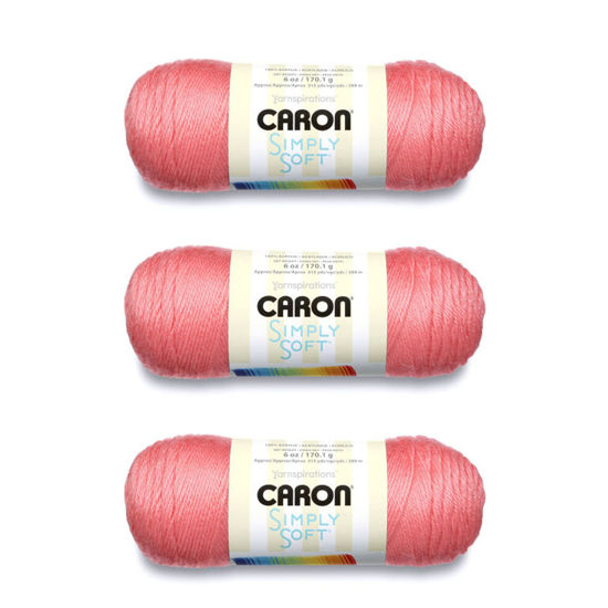 Picture of Caron Simply Soft Strawberry Yarn - 3 Pack of 170g/6oz - Acrylic - 4 Medium (Worsted) - 315 Yards - Knitting/Crochet