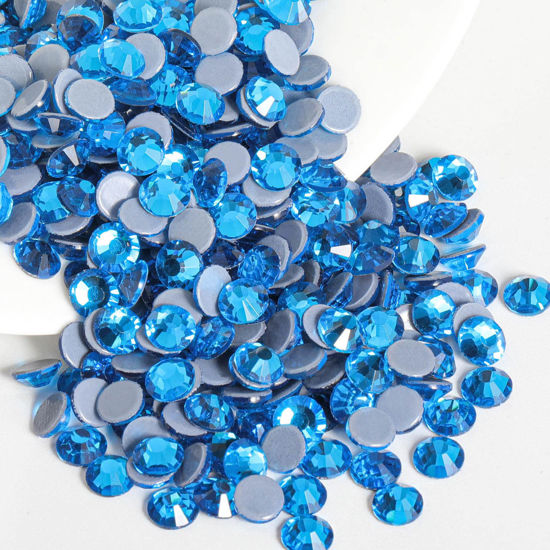 Picture of Beadsland Hotfix Rhinestones, 1440pcs Flatback Crystal Rhinestones for Crafts Clothes DIY Decorations, Capri Blue, SS12, 3.0-3.2mm