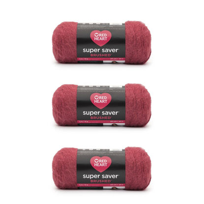 Picture of Red Heart Super Saver Brushed Soft Brick Yarn - 3 Pack of 140g/5oz - Acrylic - 4 Medium (Worsted) - 255 Yards - Knitting/Crochet