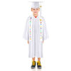 Picture of Foaincore 2023 Year Preschool and Kindergarten Graduation Gown Cap Tassel Set with 2023 Charm Printed Stole for Kid Grad Gift (White, 27)