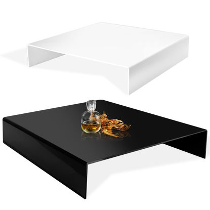 Picture of LimoStudio Table Top, 9.5 x 9.5 inch, Black & White Acrylic Reflective Display Table Kit for Product Photography, AGG838