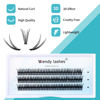 Picture of Individual Lash Clusters Volume Lashes Fishtail Lashes DIY Eyelash Extension Natural Curl Black Helt Bonded Soft Lash Extensions by WENDY LASHES (0.10-C-14mm)