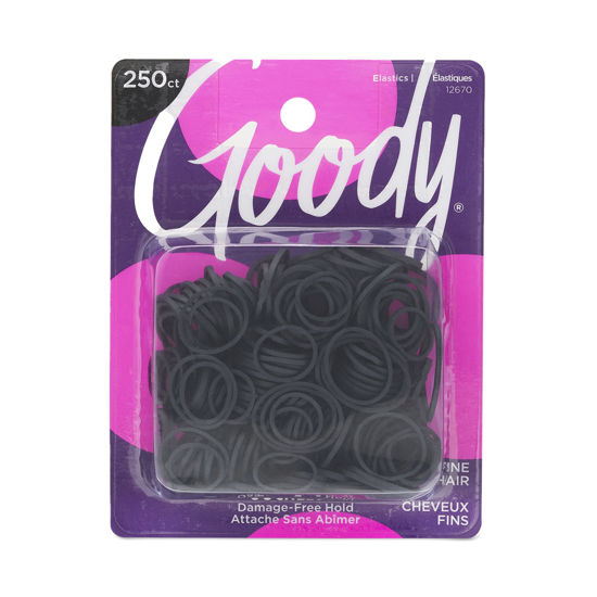 Picture of Goody Ouchless Womens Polyband Elastic Hair Tie - 250 Count, Black - Fine Hair - Hair Accessories to Style With Ease and Keep Your Hair Secured - Perfect for Fun and Unique Hairstyles - Pain-Free