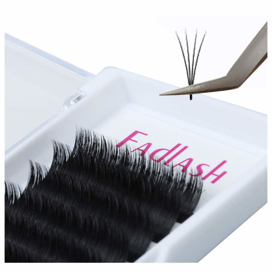 Picture of Easy Fan Volume Lash Extensions 0.05 0.07mm Auto Blooming Lashes 2D~10D C/D/DD Curl Self Fanning Eyelash Extensions Supplies 8-20mm Length by FADLASH (0.07-D, 13mm)