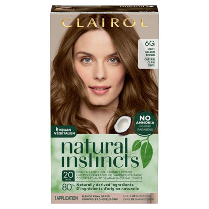 Picture of Clairol Natural Instincts Demi-Permanent Hair Dye, 6G Light Golden Brown Hair Color, Pack of 1