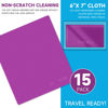 Picture of Metene 15 Pack Microfiber Cleaning Cloths (6"x7") in Individual Vinyl Pouches | Glasses Cleaning Cloth for Eyeglasses, Phone, Screens, Camera Lens and Other Delicate Surfaces Cleaner (Purple)