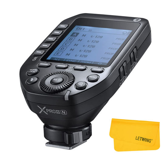 Picture of Godox XProII-N Wireless Flash Trigger for Nikon Cameras, 2.4G TTL Wireless Flash Transmitter HSS 1/8000s, TCM Transform Function,Bluetooth Connection,New Hotshoe Locking, Large LCD Display