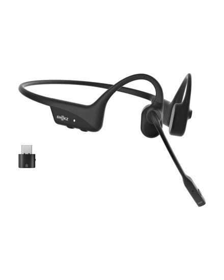 Picture of SHOKZ OpenComm2 UC - Bone Conduction Bluetooth Stereo Computer Headset with Boom Mic - USB-C Compatible with PC and Mac - Zoom Certified, with Bookmark