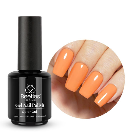 Picture of Beetles Orange Gel Nail Polish 15ml Gel Polish Summer Gel Polish Tropical Soak Off U V LED Nail Lamp Shiney Gel Polish Fall Gift Manicure Salon DIY Gel Nail Design Decoration 0.5Oz