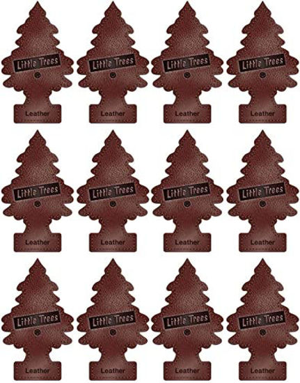 Picture of LITTLE TREES Car Air Freshener | Hanging Paper Tree for Home or Car | Leather Scent | 12 Pack