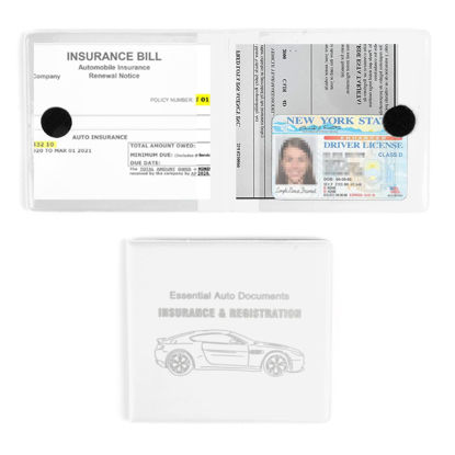 Picture of UYYE Auto Car Essential,Car Registration and Insurance Card Documents Holder 2-Pack,Car Interior Accessories for Car,Truck,SUV and Other Vehicle,Case Wallet for Car Documents Organizer(White)