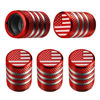 Picture of Tire Valve Stem Cap Cover - (5 Pack) Tire Air Cap Metal with Plastic Liner Corrosion Resistant Leak-Proof American Flag for Car Truck Motorcycle Bike Red