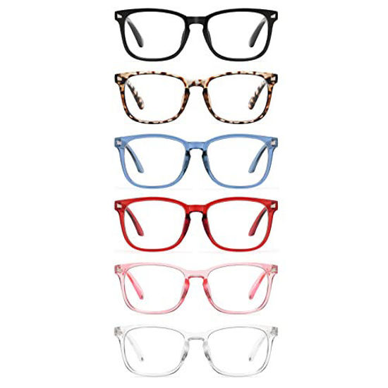 Picture of CCVOO 6 Pack Blue Light Blocking Reading Glasses, Anti Headache/Glare/Eye Strain Readers Computer Eyeglasses Women/Men (6 Pack Mix, 2.0)