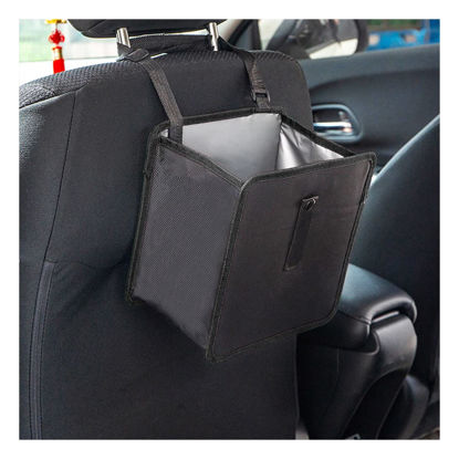 Picture of Fekey&JF Foldable Car Trash Can, Hanging Waterproof Leakproof Trash Can Storage Bag for Car with Large Capacity, Car Interior Accessories (Small)