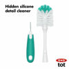 Picture of OXO Tot Bottle Brush with Nipple Cleaner and Stand - Teal, 1 Count (Pack of 1)