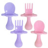 Picture of grabease Baby and Toddler Self-Feeding Utensils, Prevent Choking, Baby-Led Weaning, BPA, Phthalates, 2 Sets, Blush & Lavender