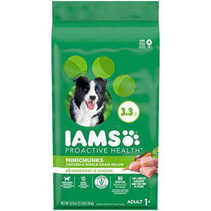 Picture of IAMS Adult Minichunks Small Kibble High Protein Dry Dog Food with Real Chicken, 3.3 lb. Bag
