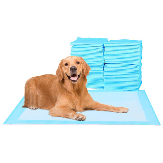 Picture of ScratchMe Super-Absorbent Waterproof Dog and Puppy Pet Training Pad, Housebreaking Pet Pad, 100-Count Extra Small-Size, 13’’X17.7’’, Blue