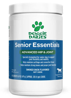 Picture of Doggie Dailies Glucosamine for Dogs - 120 Chews - Dog Joint Supplement with Chondroitin, Green Lipped Mussel, Turmeric & Bioprine - Premium Senior Dog Supplements to Help Keep Your Dog Active