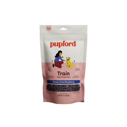 Picture of Pupford Freeze Dried Dog Training Treats, 425+ Puppy & Dog Treats, Low Calorie, Vet Approved, All Natural, Healthy Training Treats for Small to Large Dogs (Blueberry)