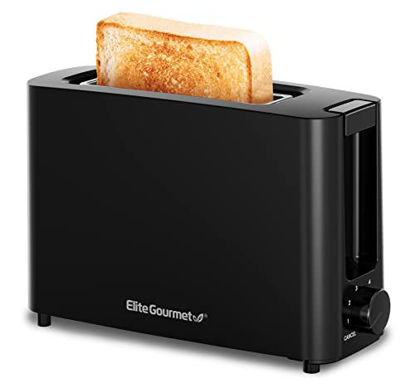 Picture of Elite Gourmet ECT118B Cool Touch Single Slice Toaster, 6 Toasting Levels & Wide Slot for Bagels, Waffles, Specialty Breads, Pastry, Snacks, Black