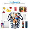 Picture of DALINDA Lunch Bag Lunch Box for Women Men Reusable Insulated Lunch Tote Bag,Leakproof Thermal Cooler Sack Food Handbags Case High Capacity for Travel Work Picnic Beach- Navy Blue