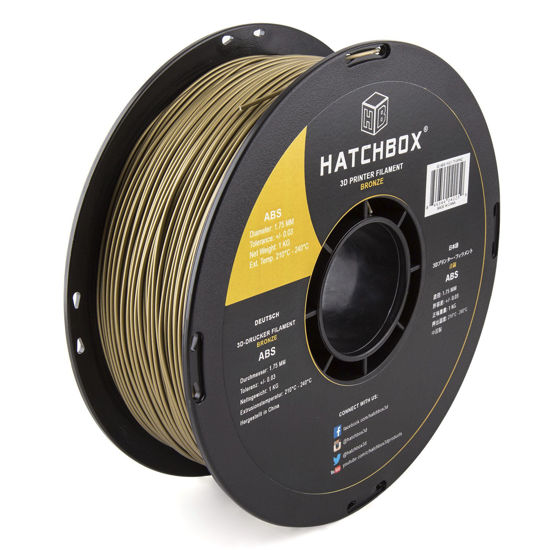 Picture of HATCHBOX ABS 3D Printer Filament, Dimensional Accuracy +/- 0.03 mm, 1 kg Spool, 1.75 mm, Bronze