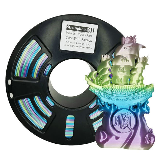 Picture of Stronghero3D PLA 3D Printer Filament 1.75mm EX31 Rainbow 1kg(2.2lbs) for ender3