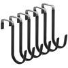 Picture of FYY Over the Door Hooks, 6 Pack Door Hangers Hooks with Rubber Prevent Scratches Heavy Duty Organizer Hooks for Living Room, Bathroom, Bedroom, Kitchen Hanging Clothes, Towels, Hats, Coats, Bags Black