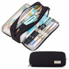 Picture of CICIMELON Large Capacity Pencil Case 3 Compartment Pouch Pen Bag for School Teen Girl Boy Men Women (Black)