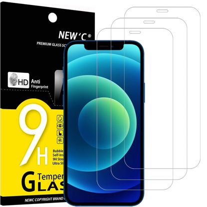 Picture of NEW'C [3 Pack] Designed for iPhone 12 and iPhone 12 Pro (6.1) Screen Protector Tempered Glass, Case Friendly Ultra Resistant