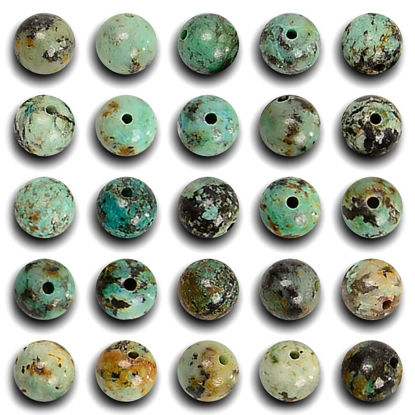 Picture of NCB 200pcs 6mm African Turquoise Loose Beads for Jewelry Making, Natural Semi Precious Beads Round Smooth Gemstones Spacer Beads Charms for Necklaces Bracelets (African Turquoise, 6mm 200Beads)