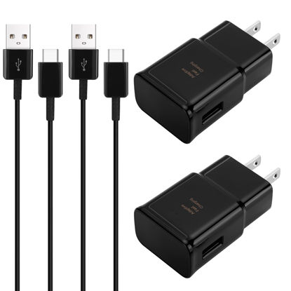 Picture of Adaptive Samsung Fast Charger kit with 8Ft USB Type C Charging Cable for Samsung Galaxy S8/S8 Plus/S9/S9 Plus/S10/S10e/S20/S20+/S21/S21+/S21 Ultra/S23/S22/S22+/S22 Ultra/Note 8/Note 9/Note 10/Note 20