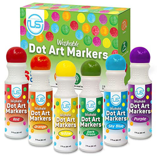 Picture of Ultimate Stationery Dot Markers | Bingo Daubers | Washable 6 Colors Dot Markers for Toddlers and Kids Dot Art. Toddler arts and crafts