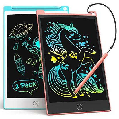 Picture of TECJOE 2 Pack LCD Writing Tablet, 8.5 Inch Colorful Doodle Board Drawing Tablet for Kids, Kids Travel Games Activity Learning Toys Birthday Gifts for 3 4 5 6 Year Old Boys and Girls Toddlers