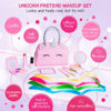 Picture of Pretend Play Makeup Kit for Little Girls with Unicorn Purse: Fake (Not Real) Make up Toy Set for Toddlers and Kids - Includes Hair and Nails Accessories, Baby Girl Toys Princess Toddler Gift Set